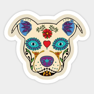 Pit Bull Sugar Skull Sticker